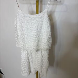 SOPRANO, Elegant White Lace Romper Sz Lg